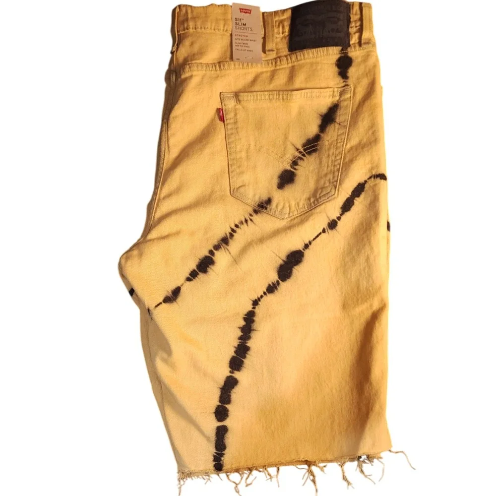 Levi's 511 Slim Fit Men's Shorts 42 Tie Dye Cut Off Denim NWT Roquefort